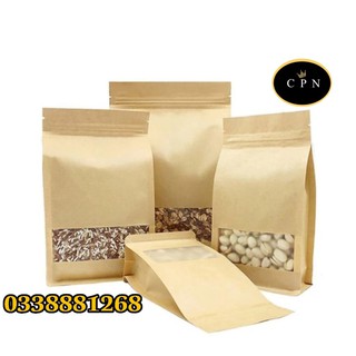 1kg Túi Zip Giấy 8 Cạnh Cửa Sổ Tràn