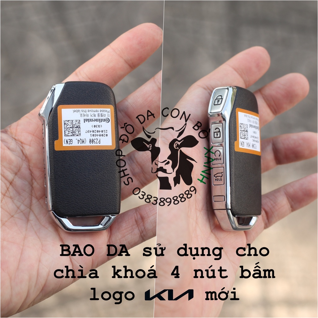 Bao Da Chìa Khoá New KIA K3 2021, 2022 Luxury, Premium, K5 2022, New Cerato, Sorento logo mới handmade Da Thật 010