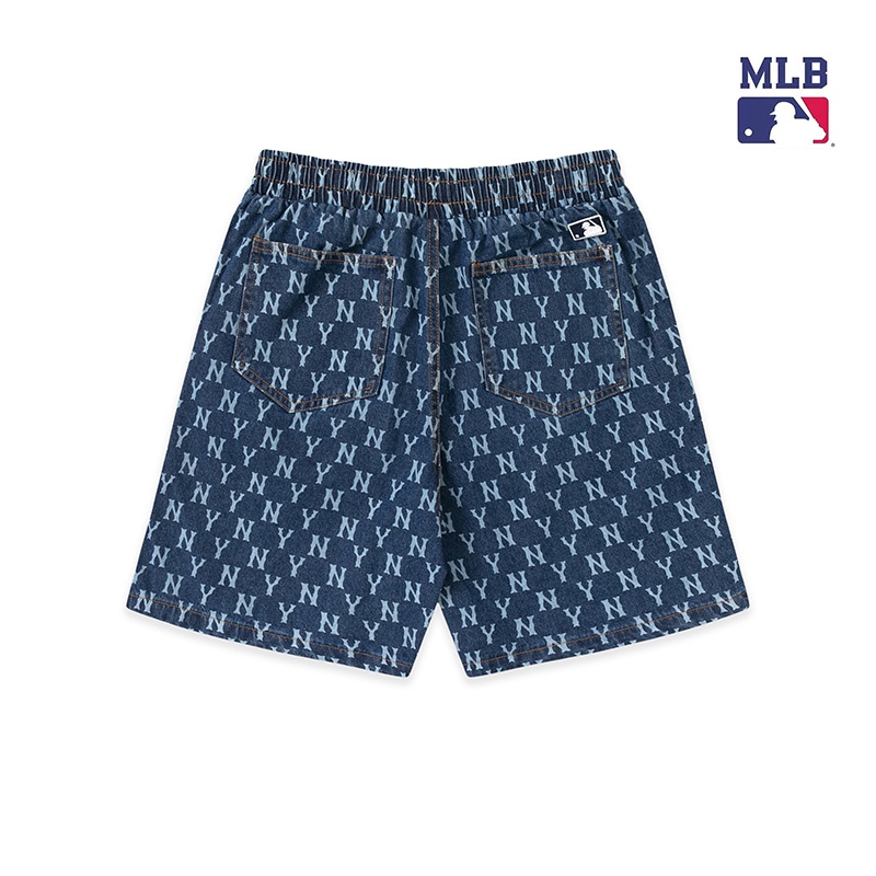 ❤❀  ❤ Quần Short Cotton Dáng Rộng Thêu Chữ MLB NY Thời Trang Đường Phố Mới Unisex