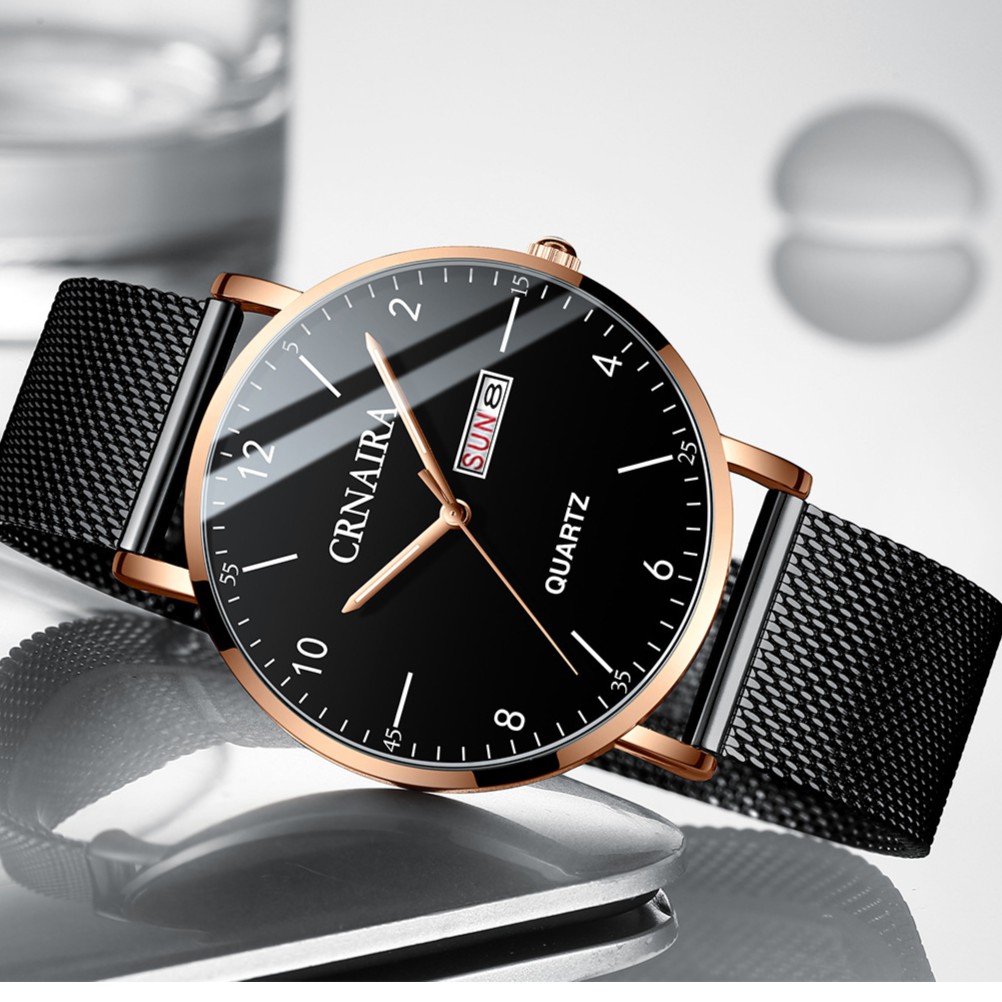 (CHUẨN MEN) Đồng Hồ Nam CRNAIRA JAPAN CR668 Chạy 2 Lịch Máy Mỏng Dây Thép Lụa Cao Cấp_Tặng Hộp Và Vòng Tay Phong Thủy | BigBuy360 - bigbuy360.vn