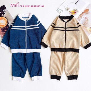 Bộ thu đông chất liệu nhung tăm phong cách Hàn Quốc cho bé trai từ 8-23kg