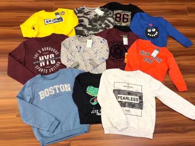 Áo nỉ bông primark xuất cambodia bé trai 18m-4y