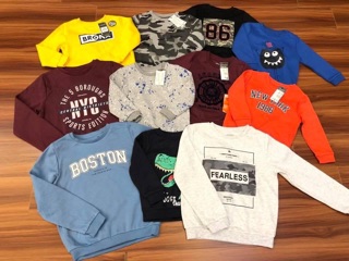 Áo nỉ bông primark xuất cambodia bé trai 18m-4y