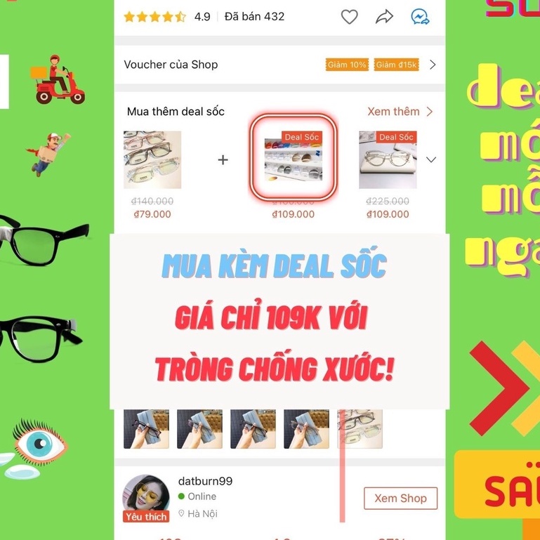 Gọng kính Liup eyewear mắt vuông nam nữ chất liệu dẻo TR90, phong cách hàn quốc 201