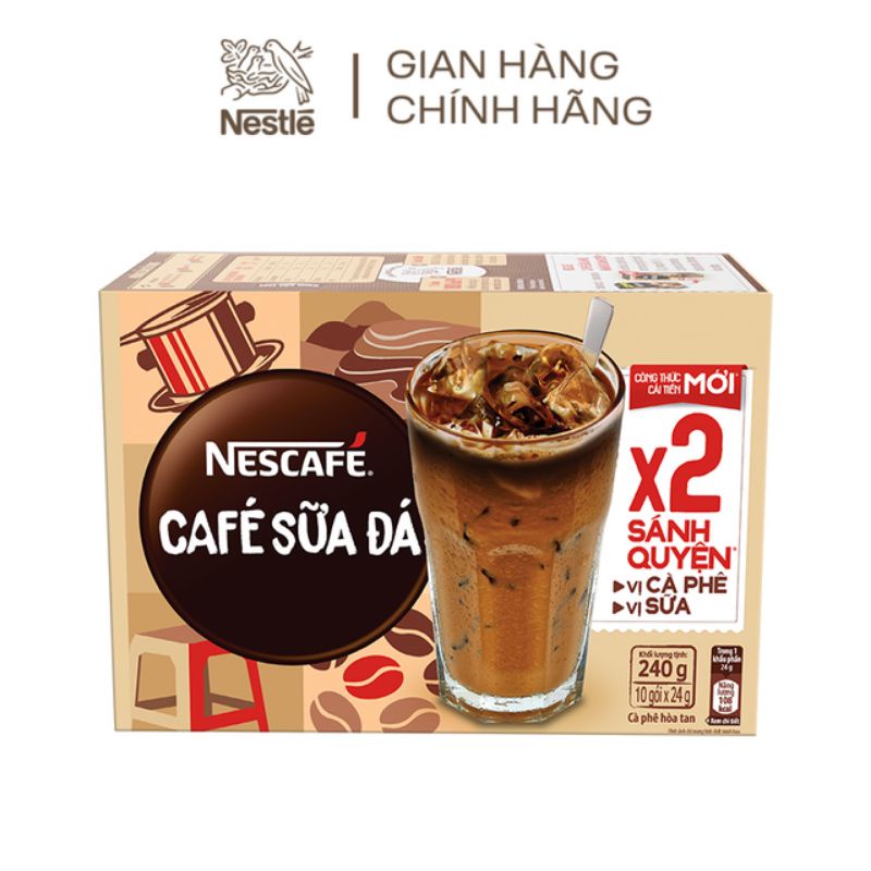 NESCAFÉ CÀ PHÊ SỮA ĐÁ 3in1 Hộp 10gói x 24g