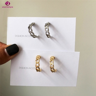 Bông Tai Chữ C Bằng Kim Loại Đơn Giản Cho Nữ