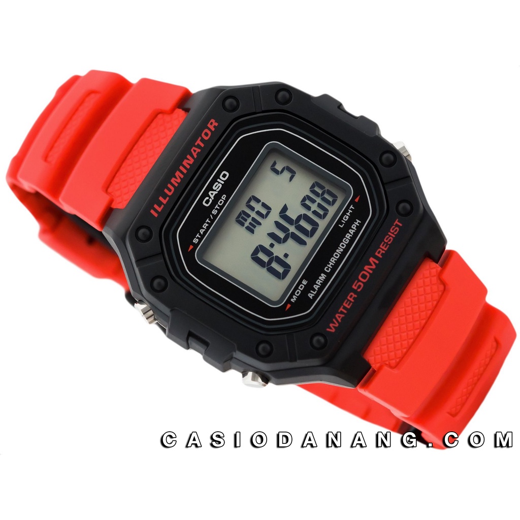 Đồng hồ nam dây nhựa Casio Standard chính hãng Anh Khuê W-218H-4BVDF (43mm)