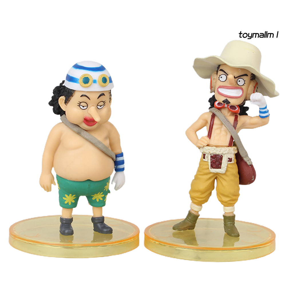 toymall 6Pcs Anime Cartoon One Piece Fat Thin Model Figure Toys Ornaments Home Decor