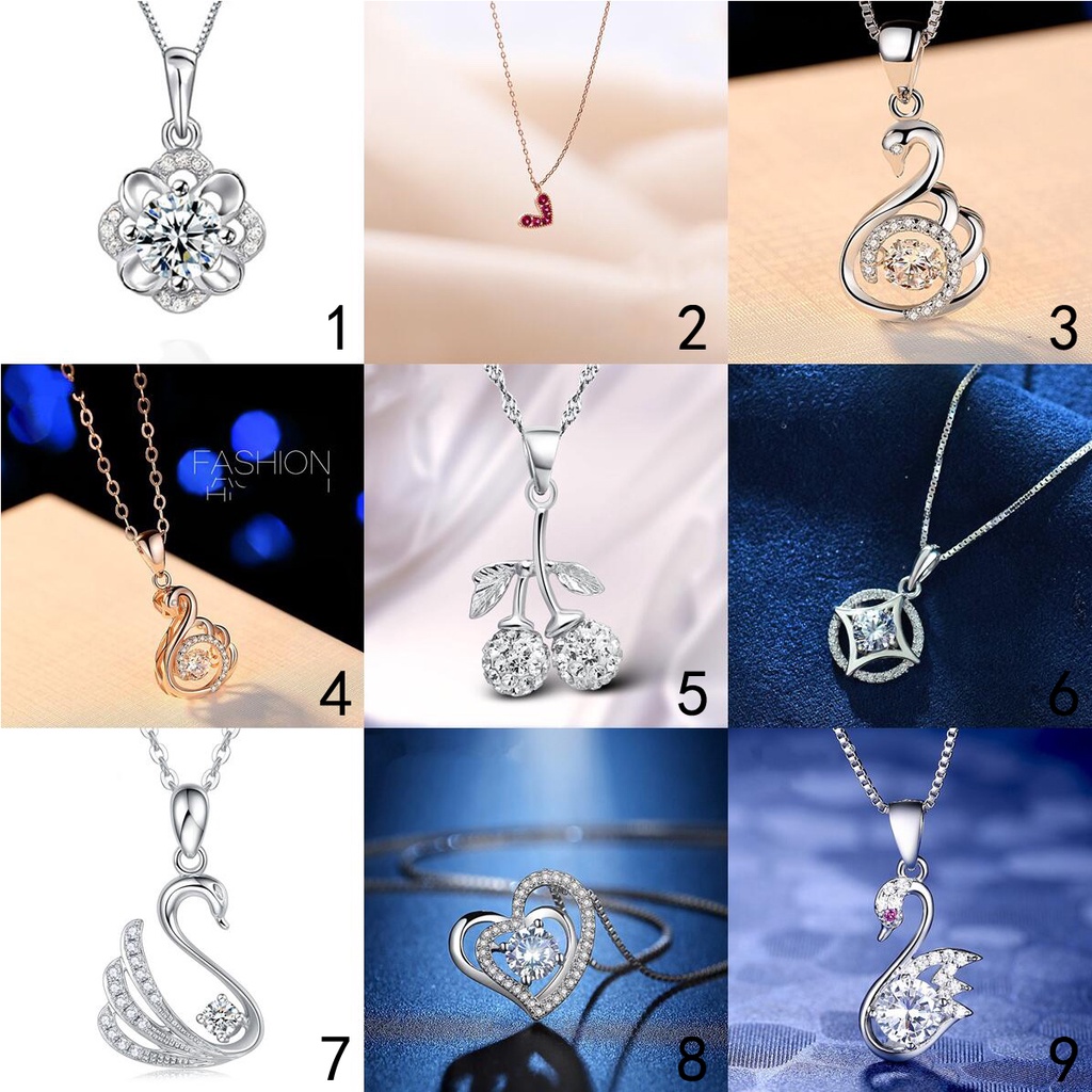 Mặt dây chuyền mẫu Xl06 bạc 925 đính pha lê nhiều hình dáng thời trang cho nam/ nữ