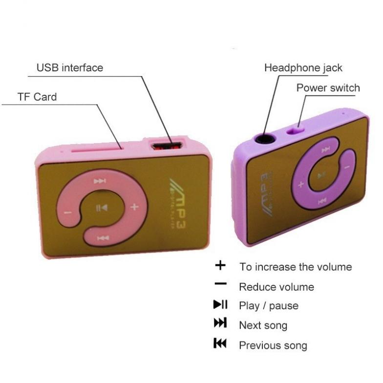 SL Mini Player MP3 Supporting 8GB TF Card with USB Cable