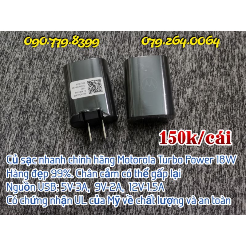 Củ sạc nhanh chính hãng Motorola Turbo Power 18W