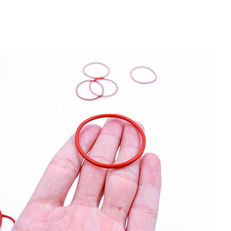 Set 5 Vòng Đệm Cao Su Silicon Hình Chữ O Màu Đỏ Dày 2mm Chống Sốc OD31 / 32 / 33 / 34 / 35 / 36 / 38 / 40 / 42 / 45 / 46 / 50 * 2mm