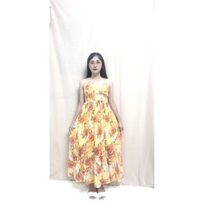 Đầm Maxi Đi Biển Minh Phúc, Váy Maxi 2 Dây Chất Voan Hoa( CÓ MÚT NGỰC) Quyến Rũ Kèm Ảnh Thật Cho Nàng Đi Hẹn Hò,đi Biển