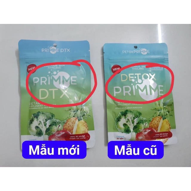 (Mẫu mới 2020)Detox Thái Lan viên uống khử mỡ giải độc PRIMME DTX