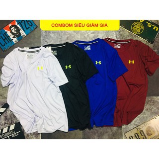 Cobom 4 áo Undermour thể thao from gym màu xanh đen trăng đỏ thoáng mát co giãn 4 chiều