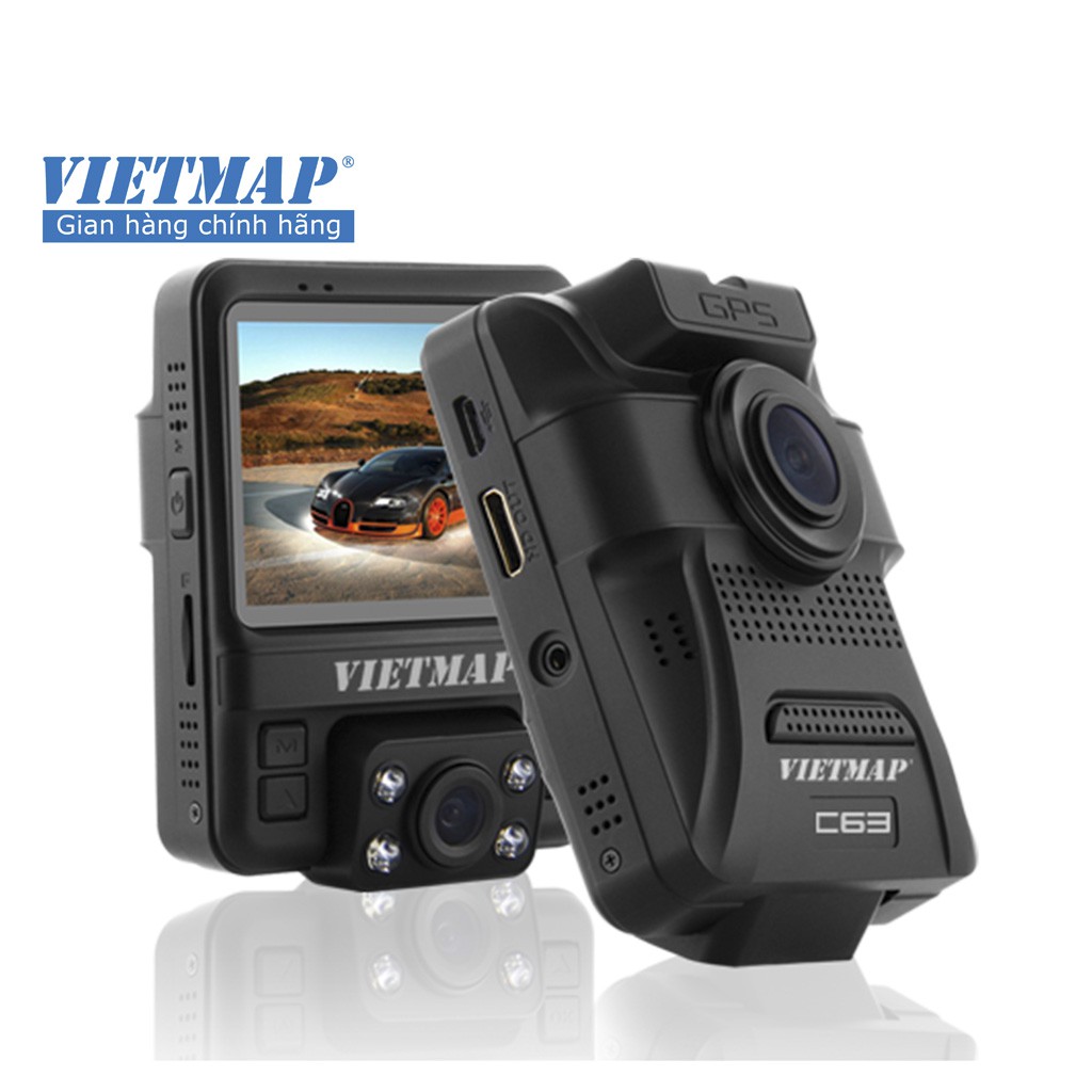 Camera hành trình VietMap C63 Ghi Hình Cùng Lúc Trước & Trong xe