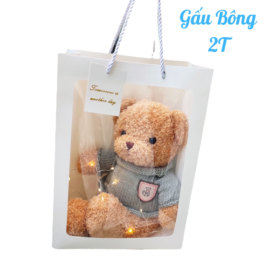 Set 01 Gấu Bông Teddy Bear Kèm Hộp Size Nhỏ Siêu Dễ Thương Dùng Làm Quà Tặng.