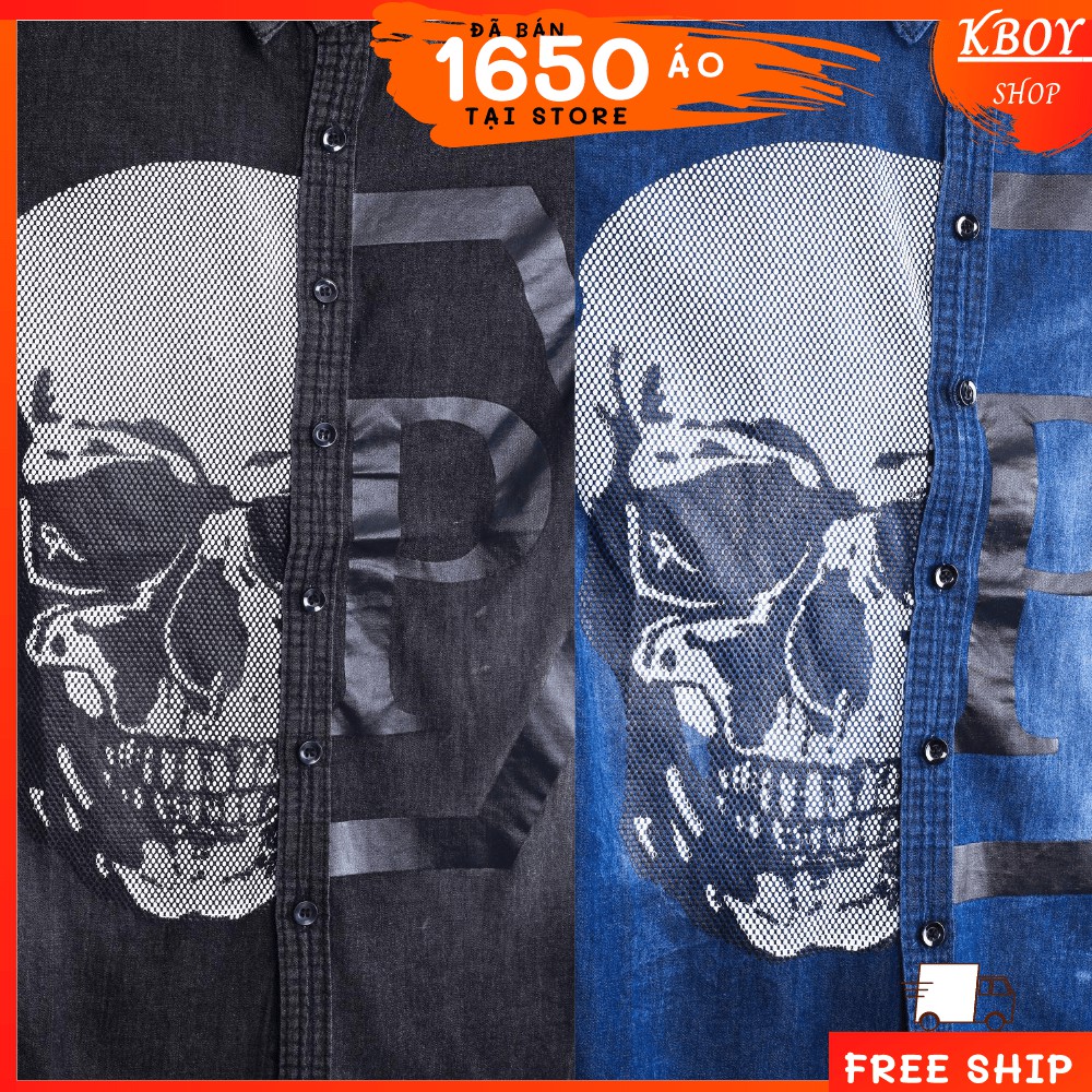 Áo sơ mi tay dài, cổ bẻ họa tiết độc lạ, hàng quãng châu cao cấp/ cá tính, trẻ trung/ 2 màu xanh,đen, bigsize - 395 | BigBuy360 - bigbuy360.vn