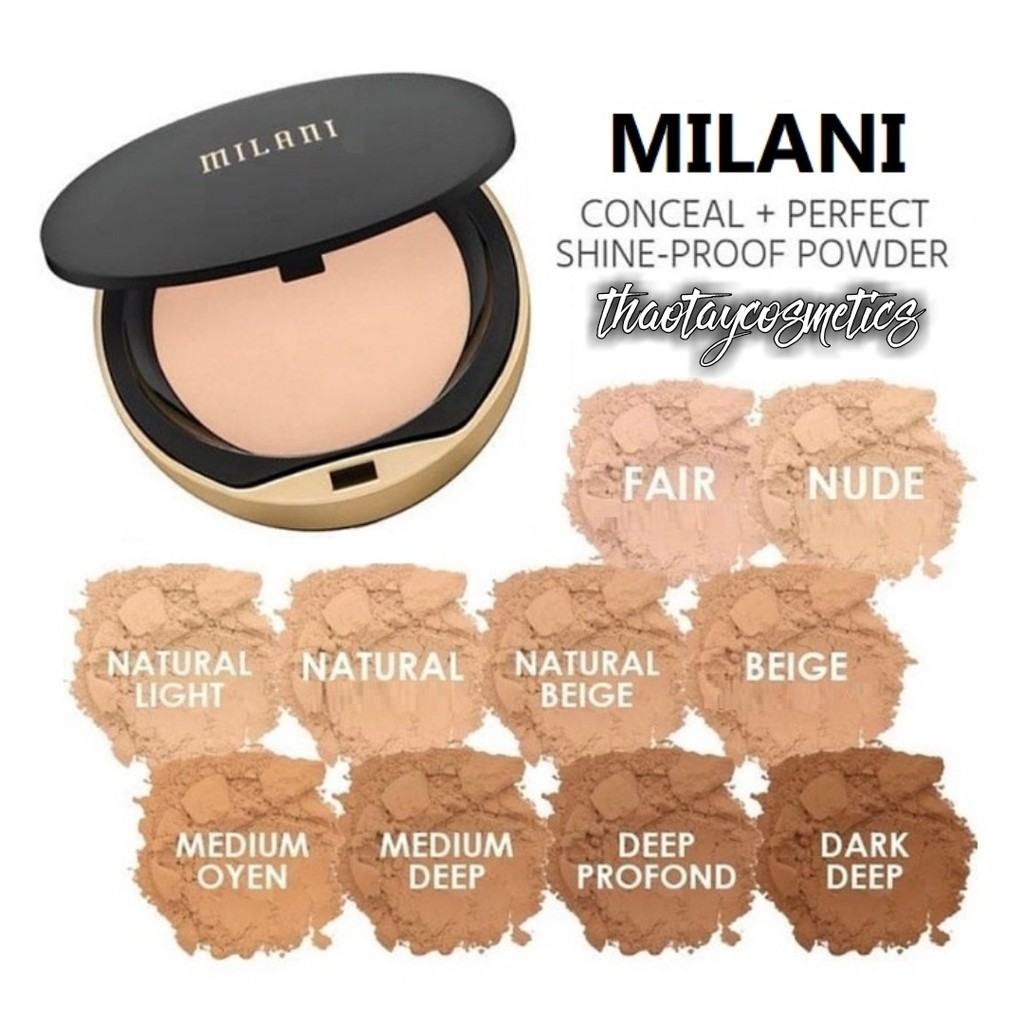 [Hàng Mỹ] Phấn nền che phủ kiềm dầu Milani Conceal &amp; Perfect Shine-Proof Powder (12.3g)