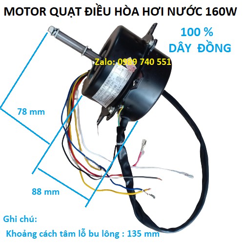 Motor quạt điều hòa hơi nước 160w - quay ngược chiều kim đồng hồ