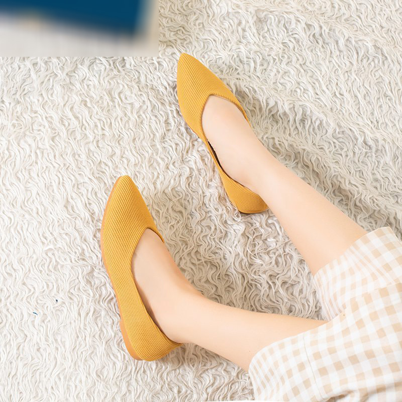 Giày búp bê mũi nhọn màu trơn thời trang dành cho nữ