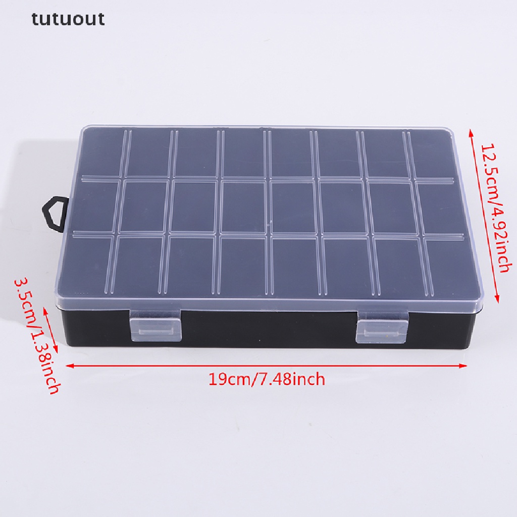 Hộp Nhựa Trong Suốt 24 Ngăn Đựng Trang Sức Tiện Lợi