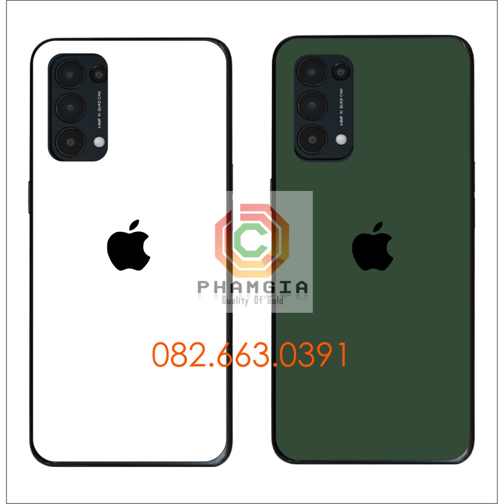 Ốp lưng Oppo Reno 5 4G / 5G / Reno 6z 5g / Reno 4 / 4 pro giả kiểu iphone ép kính chống bể siêu đẹp