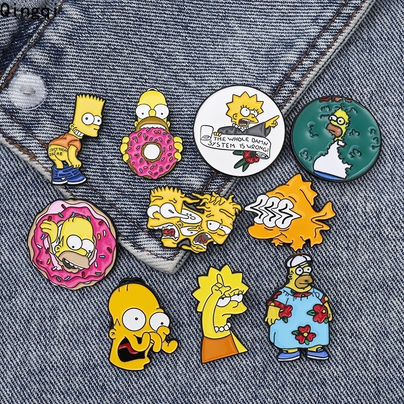 Ghim cài áo Miss Zoe hình nhân vật hoạt hình The Simpsons vui nhộn