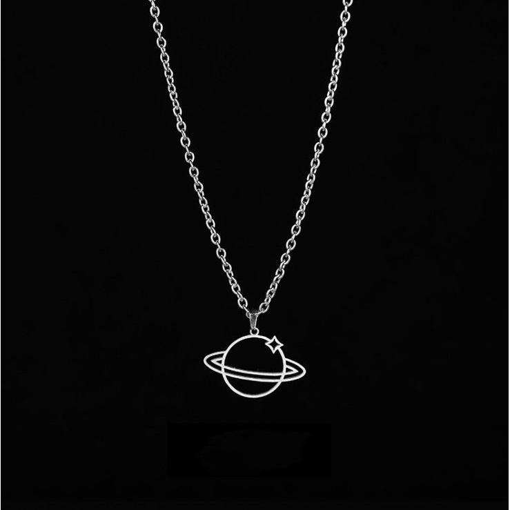 Dây Chuyền Thép Titan Mặt Hình Hành Tinh Phong Cách Hip Hop Cho Nam Nữ