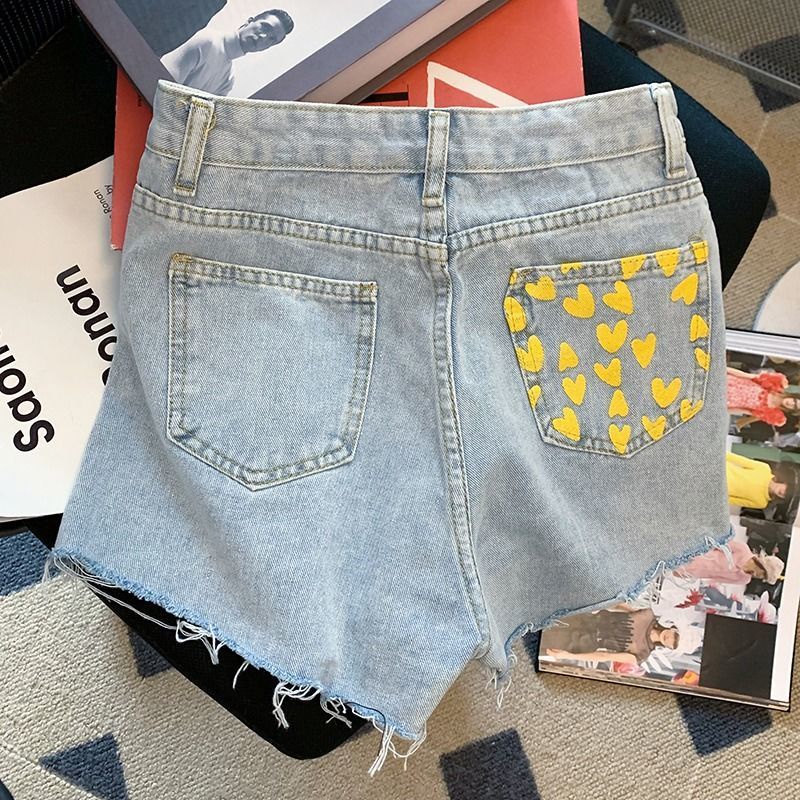 Quần Short denim Lưng Cao Ống Rộng Thời Trang Mùa Hè Dành Cho Nữ