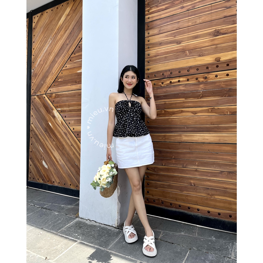 Chân váy nữ &quot;must have item&quot; chất jean ngắn 2 lớp dáng basic trẻ trung MIEU - JJL04