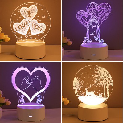 Đèn LED 3D, Đèn Trang Trí, Đèn Ngủ 3D,Quà Tặng Sinh Nhật,Quà tặng valentine