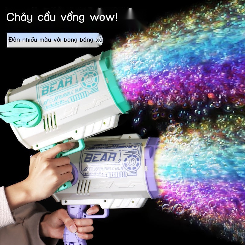 Douyin 80 lỗ nhẹ cầm tay bazooka Gatling súng bắn bong bóng đồ chơi trẻ em máy phun tự động