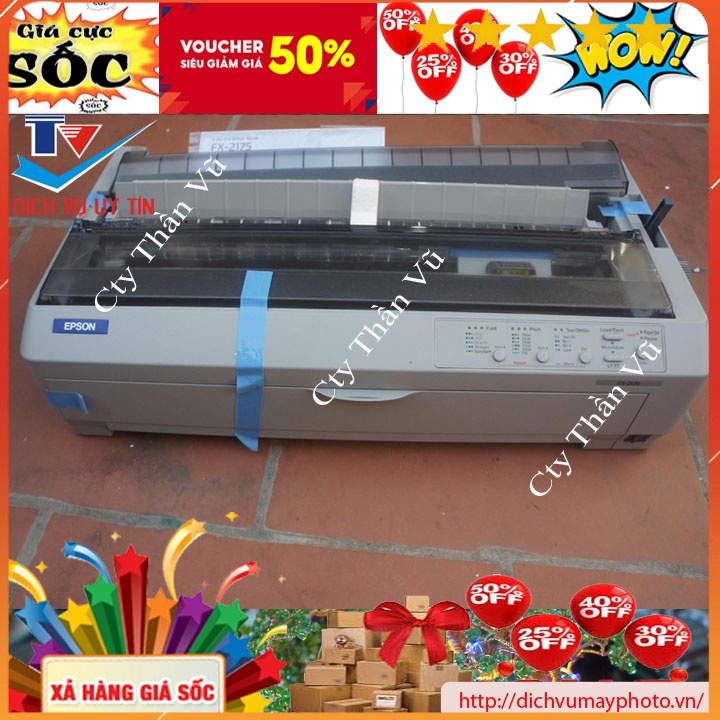 Máy in kim A3 A4 Epson FX 2175 chuyên in hóa đơn 2 liên 3 liên in hình xăm máy bền đẹp mới trên 90% có bao test