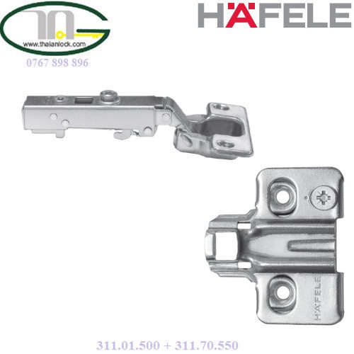 Bản lề trùm ngoài giảm chấn Hafele 311.01.500 kèm đế 311.70.550 ( mã mới 315.11.750)