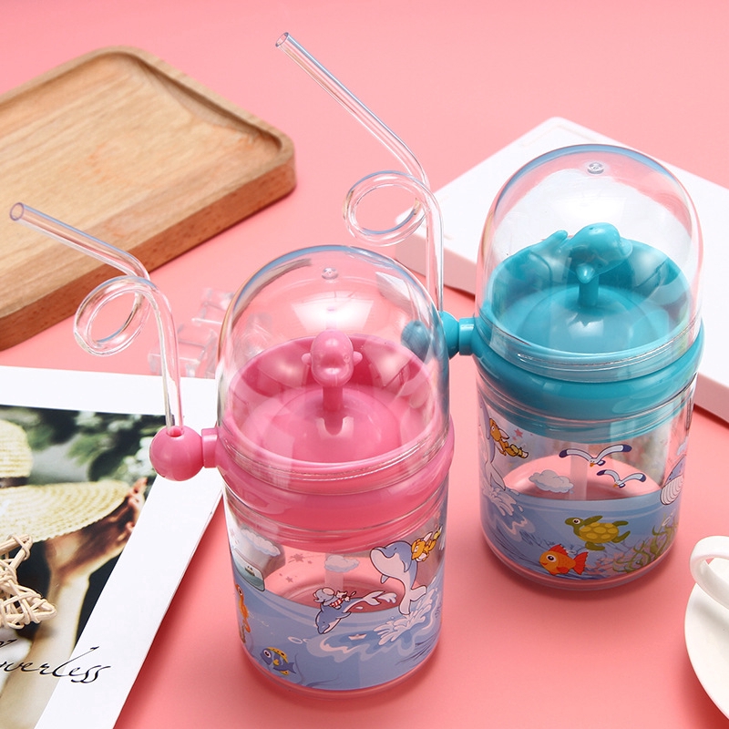 Bình Đựng Nước 250ml Có Ống Hút Cho Bé