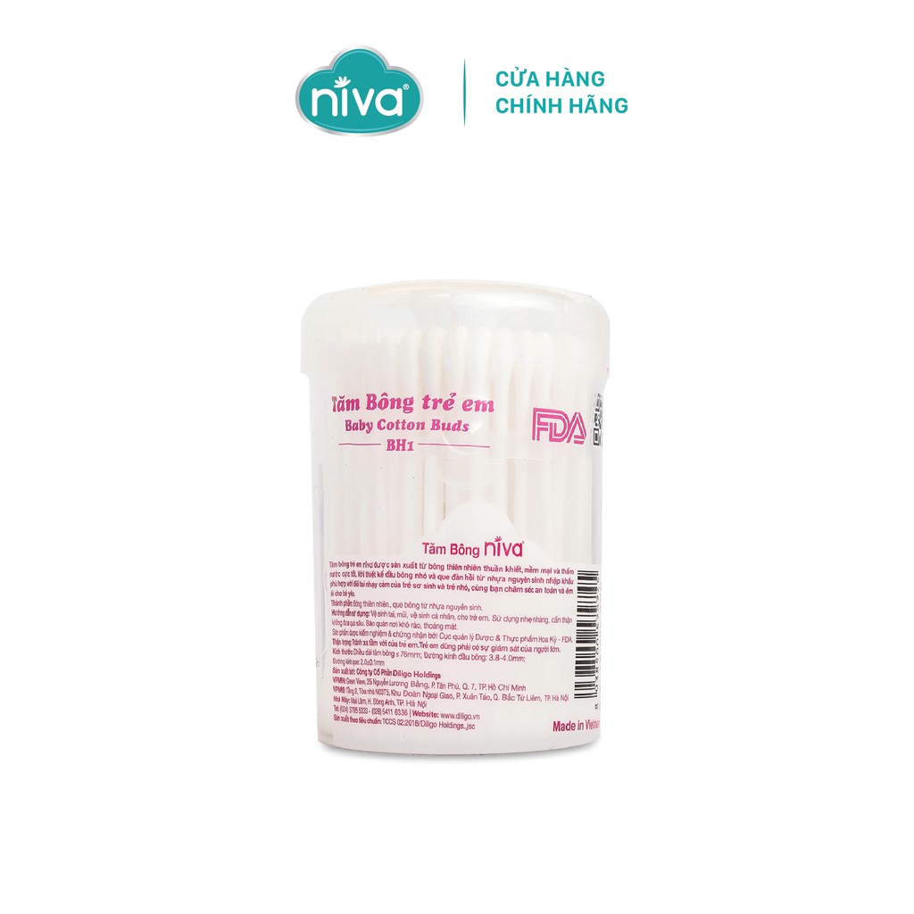Tăm Bông NIVA Dành Cho Trẻ Em Hũ 150 Que Nhựa Bh1