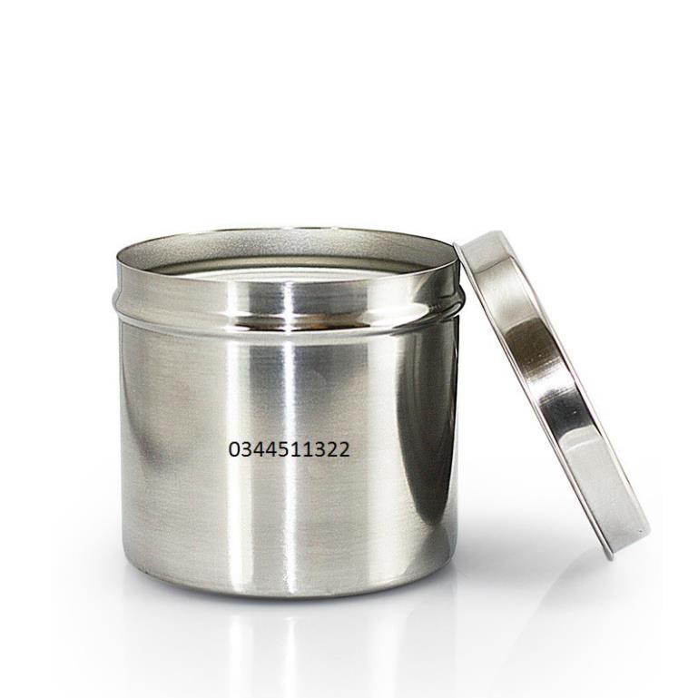 Hũ inox đựng bông dùng đựng bông, dụng cụ phun xăm, dụng cụ y tế - SPAMALL