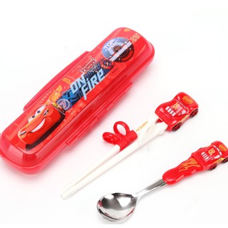 Bộ muỗng đũa tập ăn 3D- Disney kèm hộp đựng cho bé