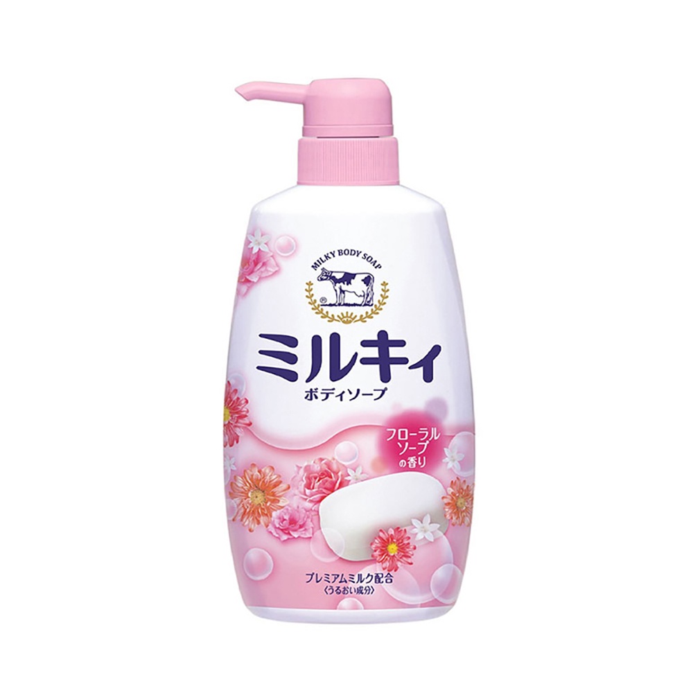 Sữa tắm hương hoa hồng Cow Milky Body Soap  550ml- Hachi Hachi Japan Shop