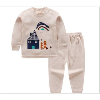 bộ cotton dài tay cho bé gái