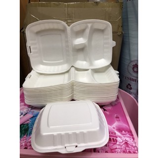 Hộp Xốp 3 Ngăn Đựng Cơm Dai Và Tiện Dụng