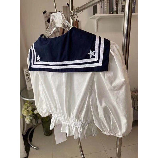 Áo croptop tay ngắn phối nơ dễ thương cho nữ phong cách Jennie Blackpink