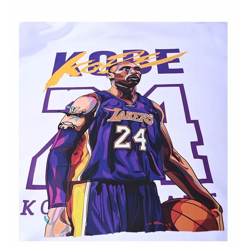 Áo hoodie có nón trùm dáng rộng in hình siêu sao bóng rổ số 24 phong cách cá tính M-8XL