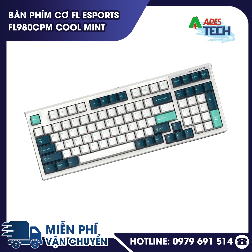 Bàn phím cơ FL Esports FL980CPM Cool Mint Bảo hành 12 tháng