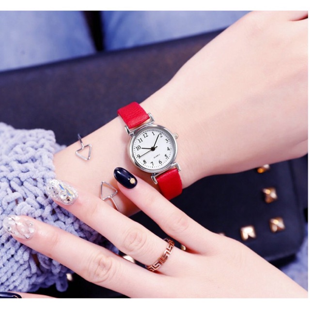 (NEW HOT) Đồng Hồ Nữ Huans h6 Dây Da Mảnh Mặt Tròn Nhỏ Xinh Cao Cấp | BigBuy360 - bigbuy360.vn