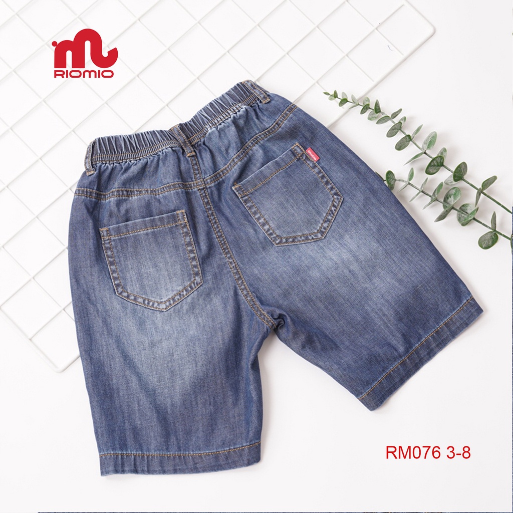 Quần bò bé trai Quần short jean Riomio 100% cotton jean thoáng mát thấm hút mồ hôi hand feel mềm mịn - RM076