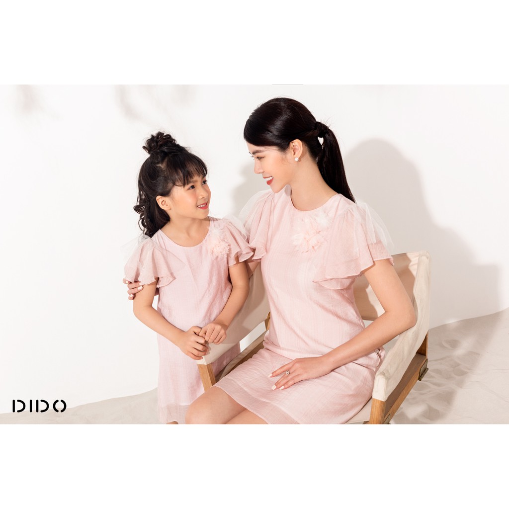 DIDO - Đầm Tay Bồng Phối Lưới Bé Gái