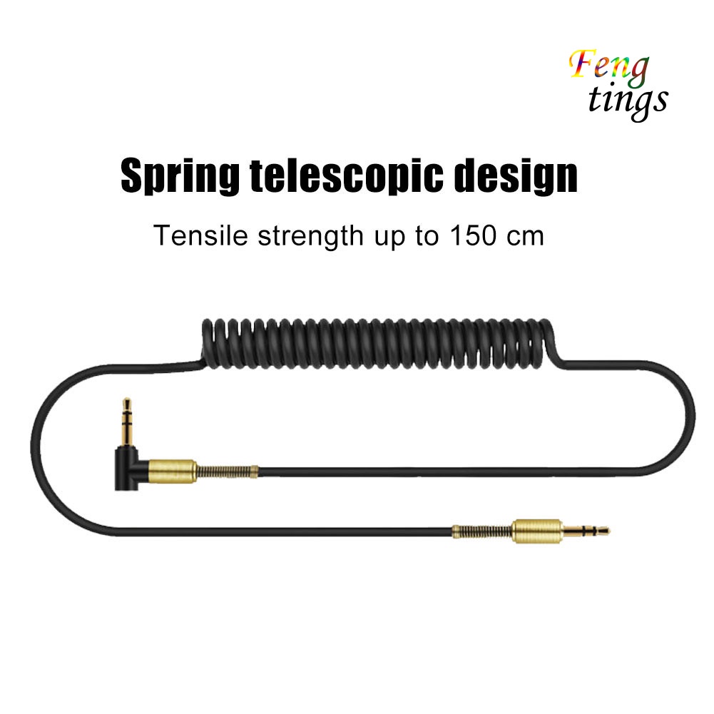 Dây Cáp Chuyển Đổi Âm Thanh Dạng Lò Xo Đầu Cắm 3.5mm Cho Loa Xe Hơi Điện Thoại