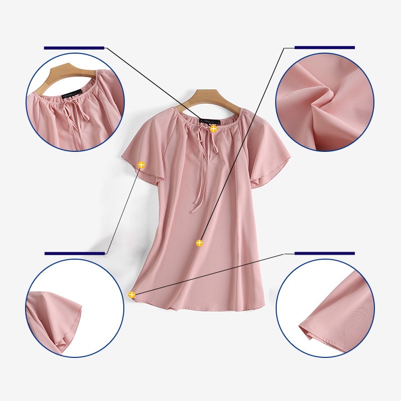 Zanzea Áo Kiểu Cổ Chữ V Tay Nhún Bèo Thời Trang Cho Nữ